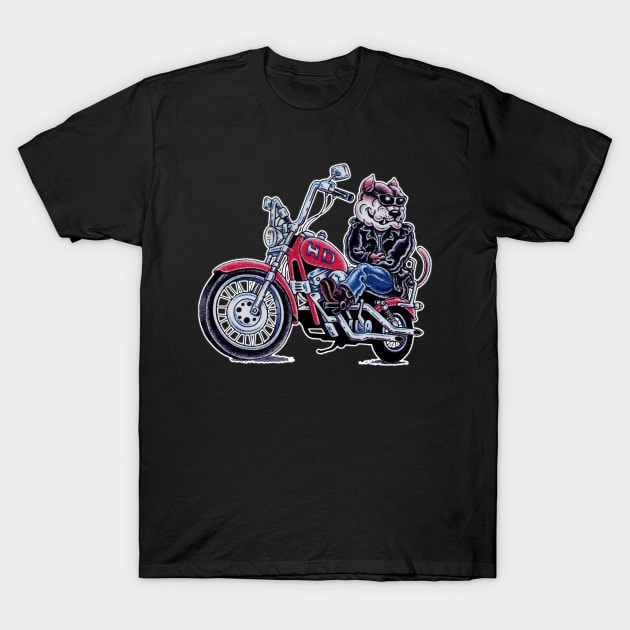 A dog riding a motorcycle T-Shirt by wizooherb